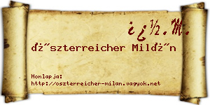 Öszterreicher Milán névjegykártya